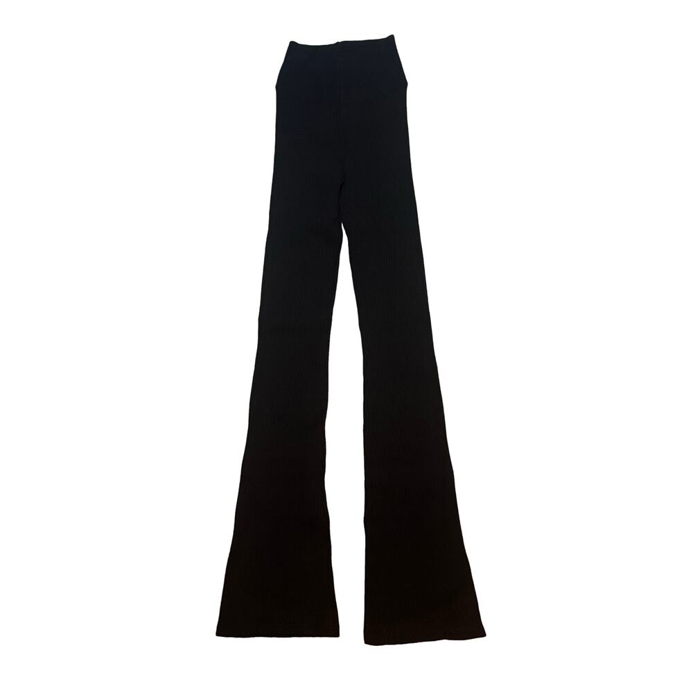 Beach Riot Black Ribbed Flare Pants XS High Rise Knit Yoga